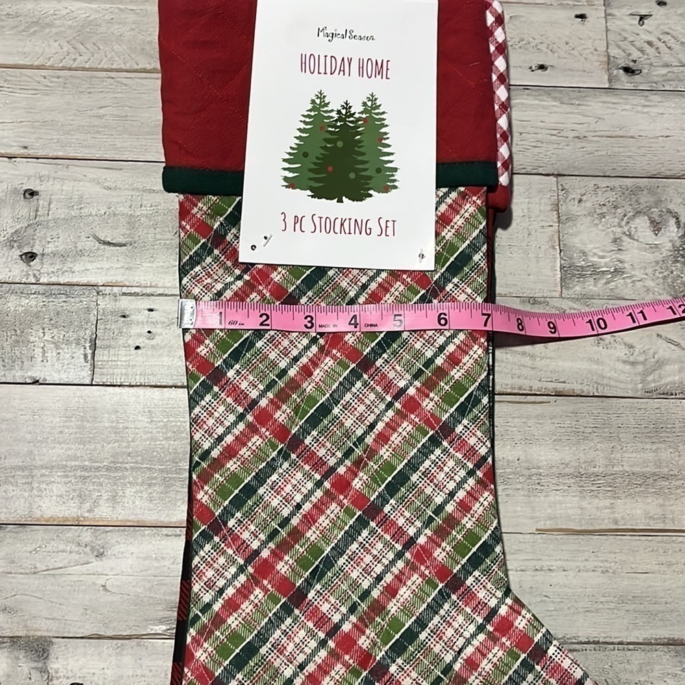 Magical Season Christmas Quilted Stocking Set - Different Patterns 3 Pack Set - Picture 9 of 9